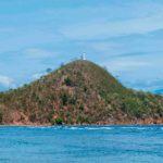 lighthouse in the mountain facing the beach in colagsing beach resort santa maria davao occidental philippines