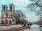 notre dame cathedral and seine river in paris france