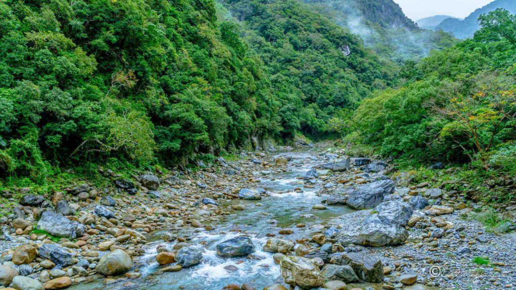 stream in taroko gorge in hualien province taiwan