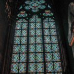 window at Notre Dame cathedral paris france